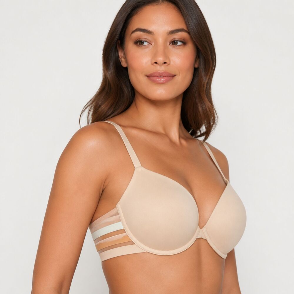 Smooth Nude T-Shirt Bra with Strappy Side Bands